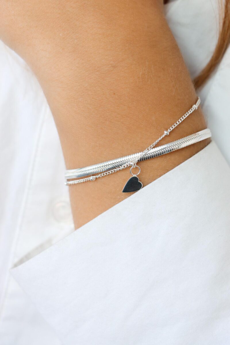 Smooth Snake Silver Bracelet