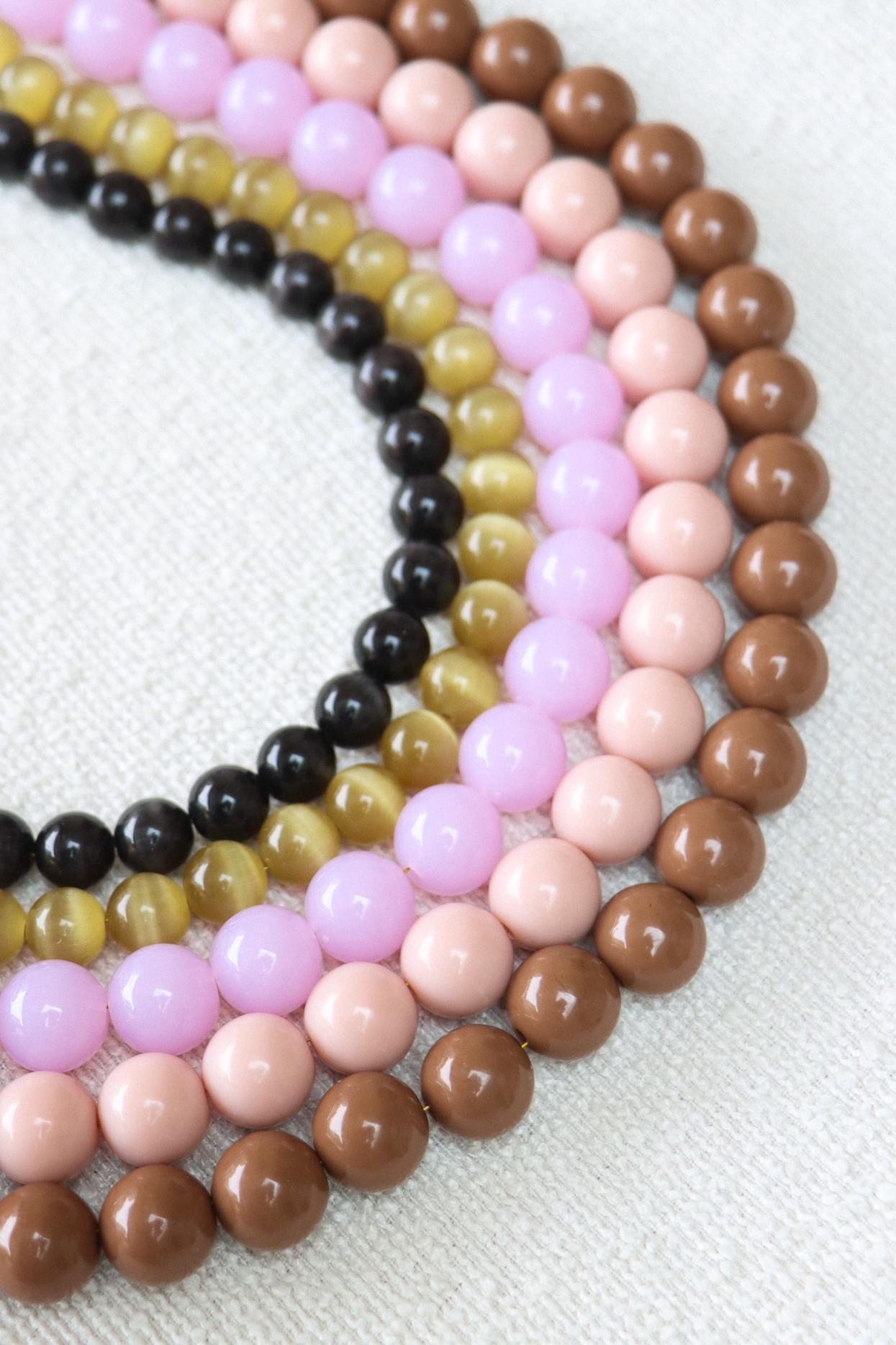 Soft plum necklace silver