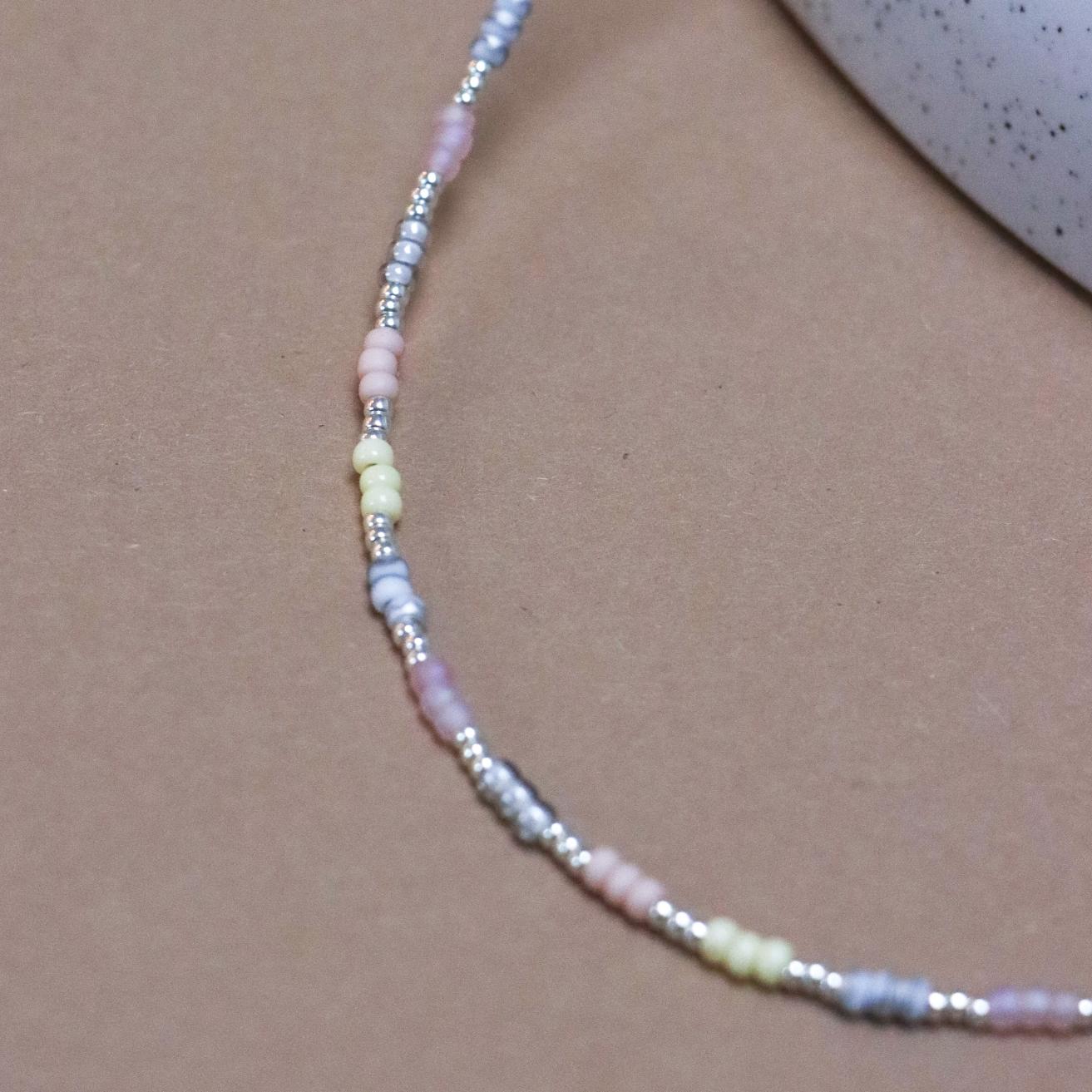 Soft rainbow necklace silver