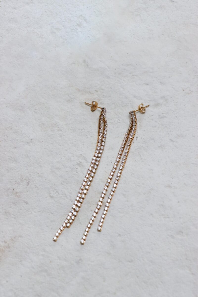 Sparkling waterfall hoop gold