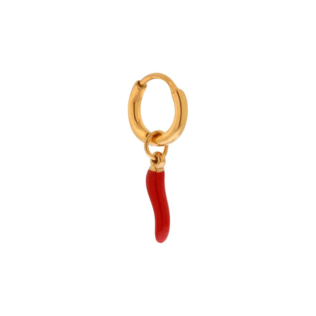 Spicy pepper hoop gold