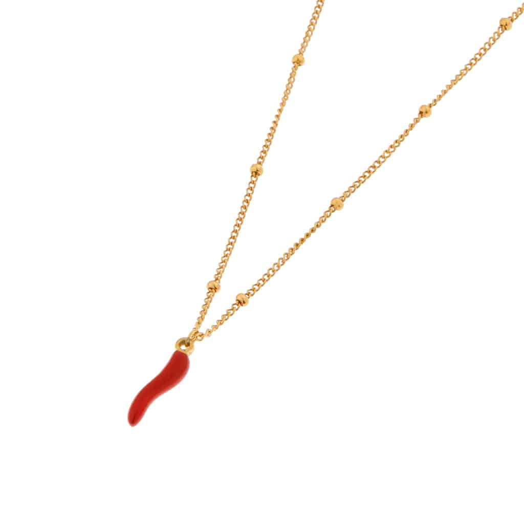 Spicy pepper necklace gold