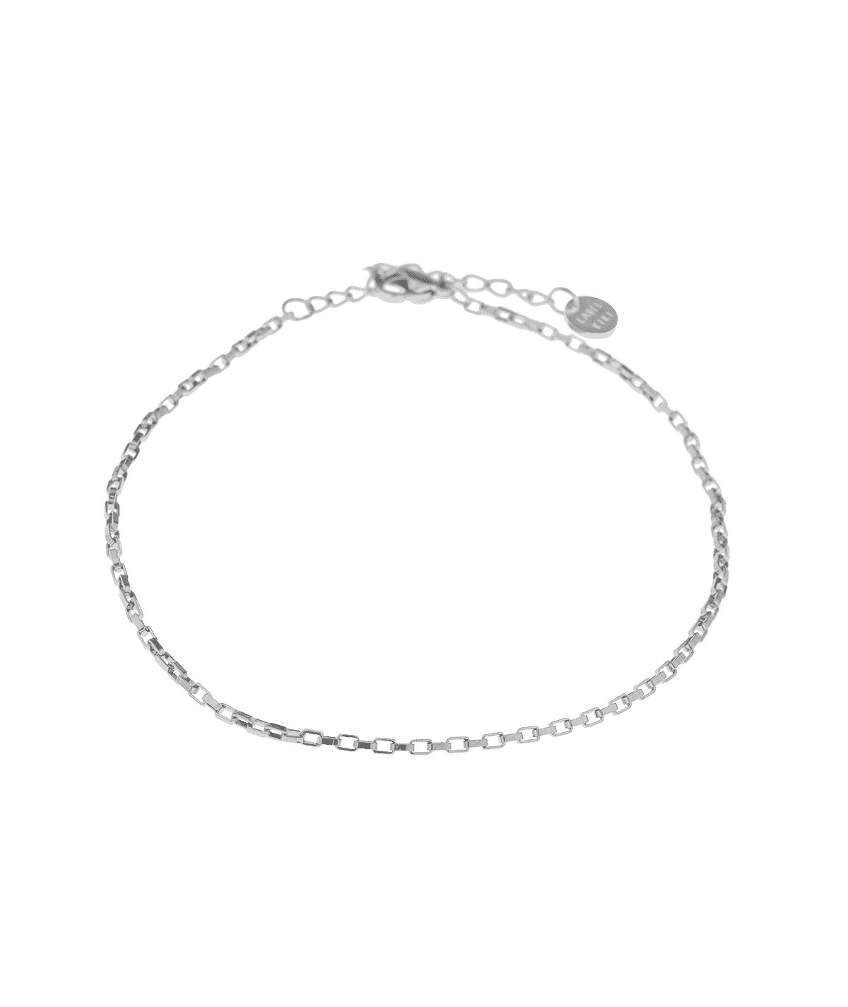 Square Chain Anklet Silver