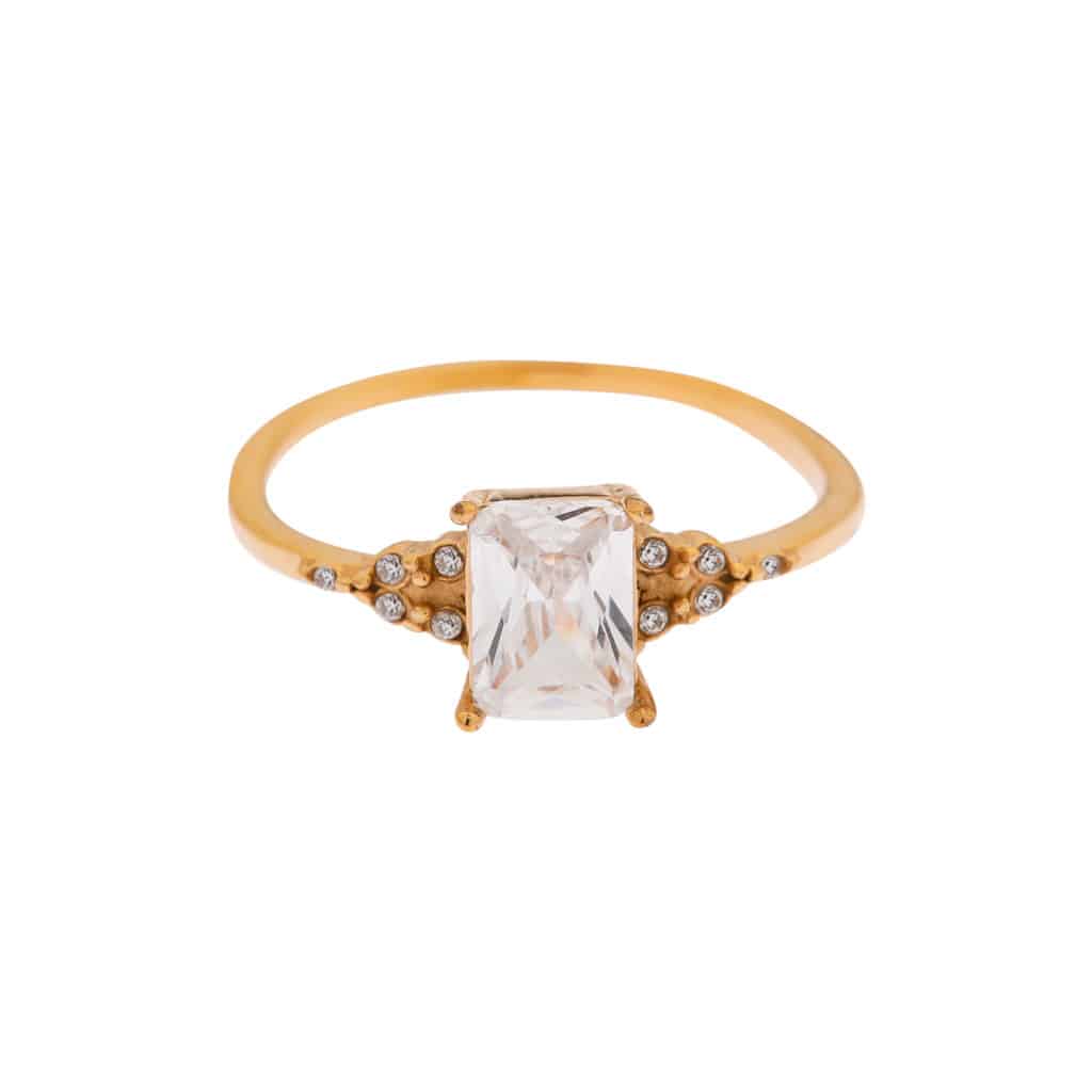 Square diamond ring gold