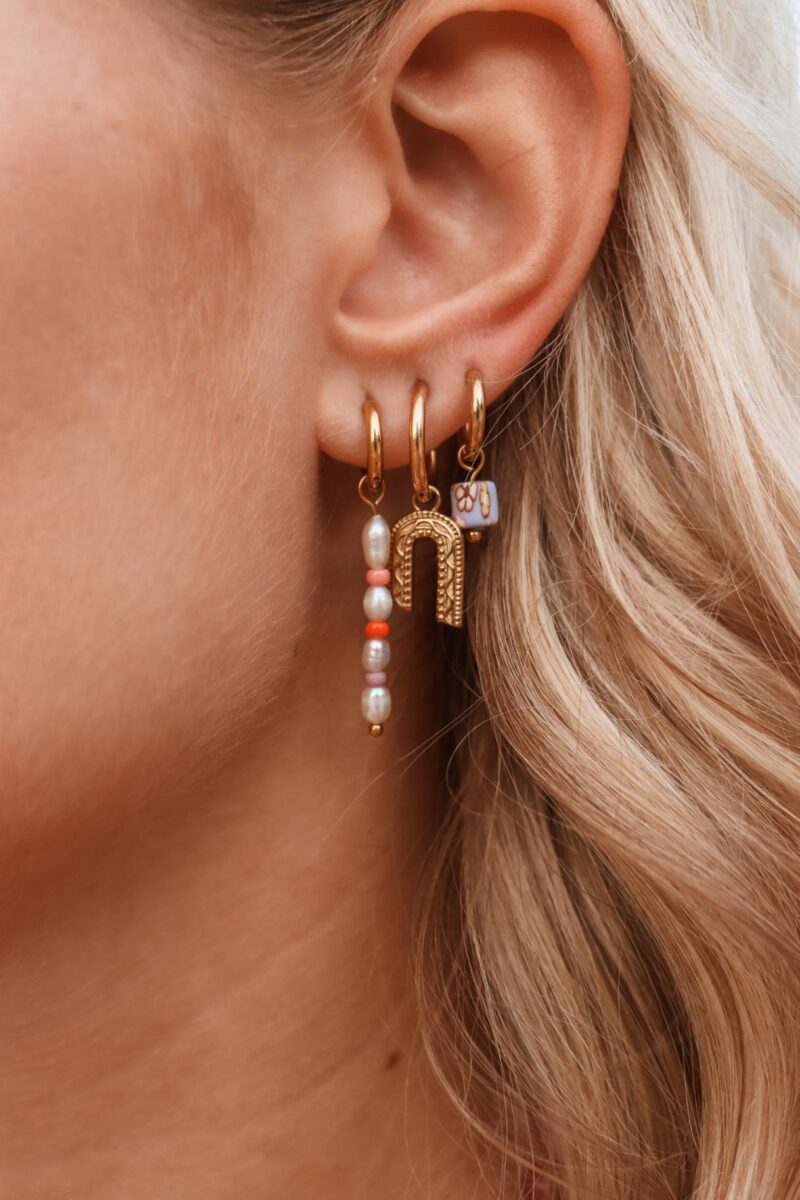 Summer pearl hoop gold