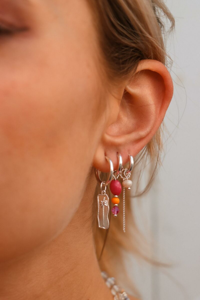 Sun kissed hoop silver