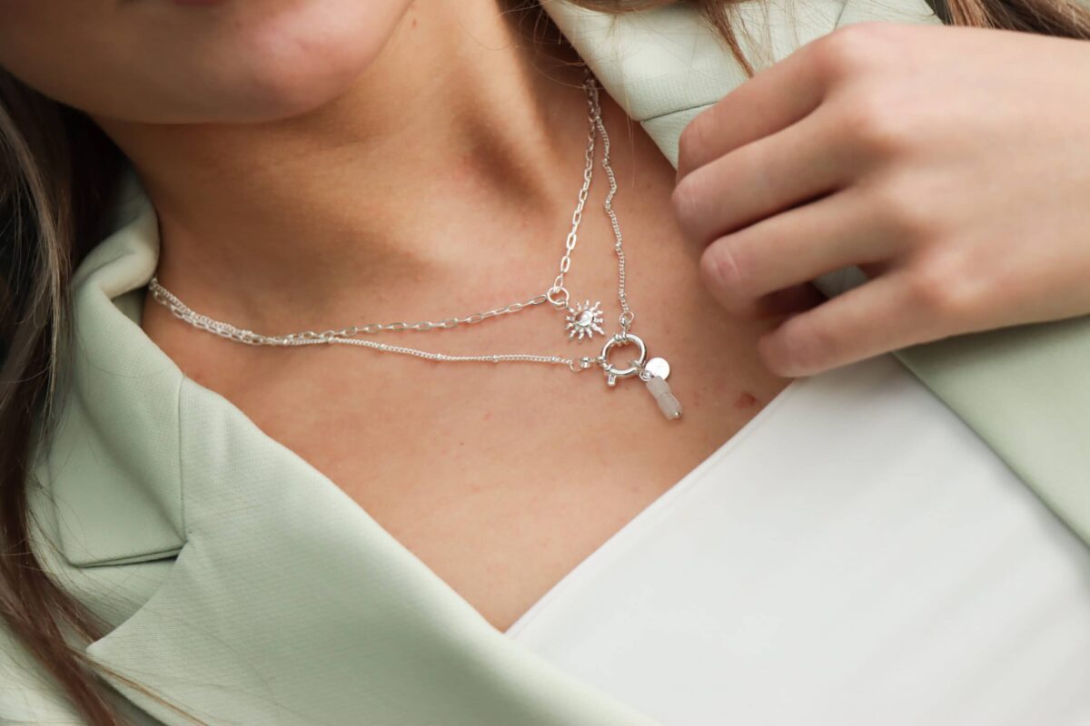 Sun necklace silver