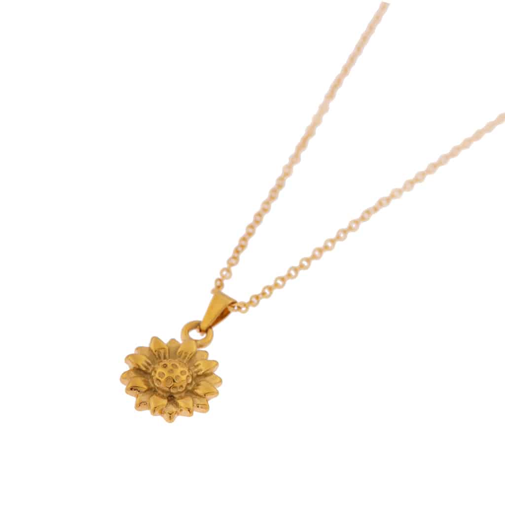 Sunflower necklace gold