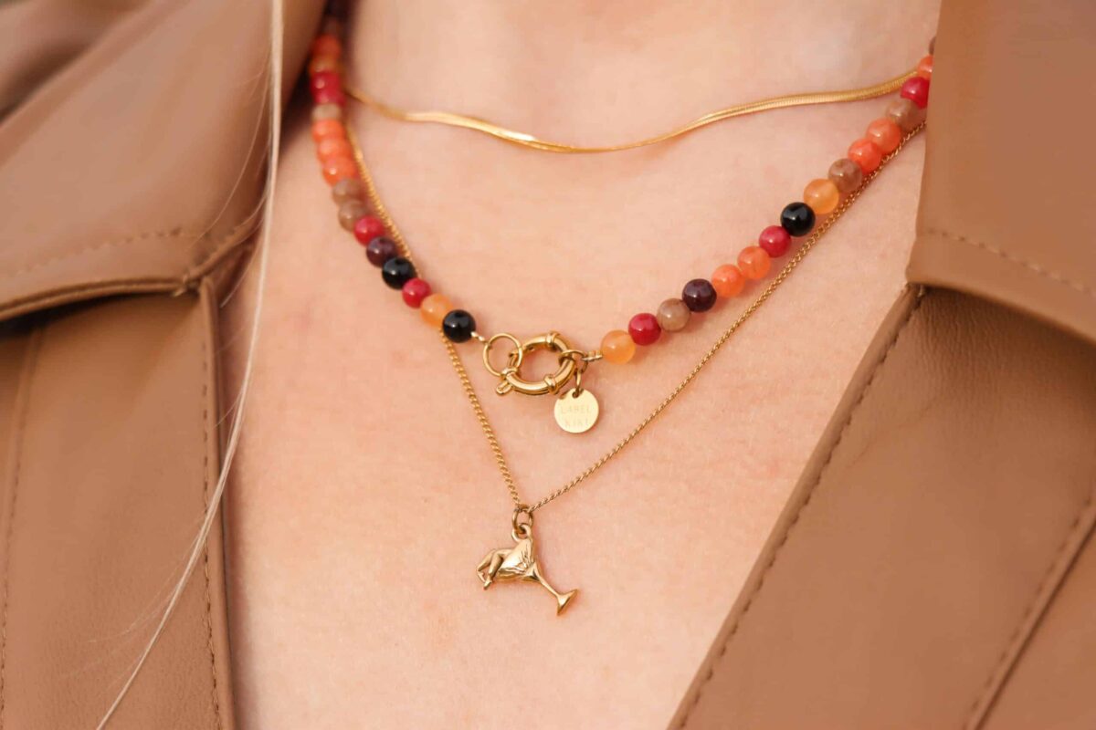 Sunset beads necklace gold