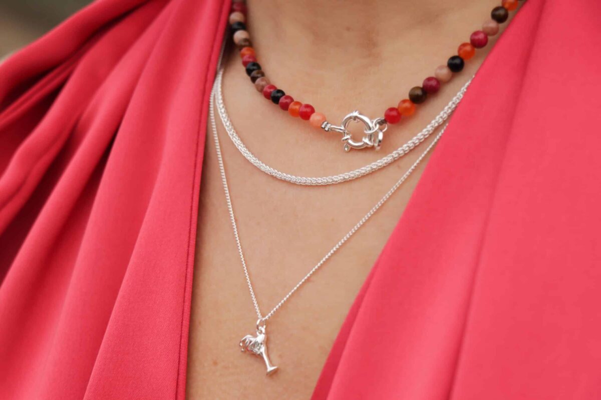 Sunset beads necklace silver