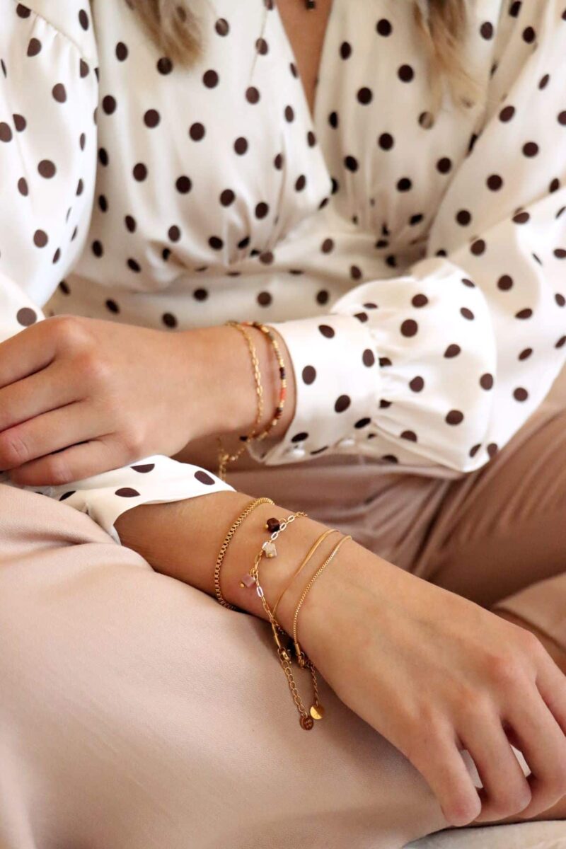 Taupe rainbow bracelet gold
