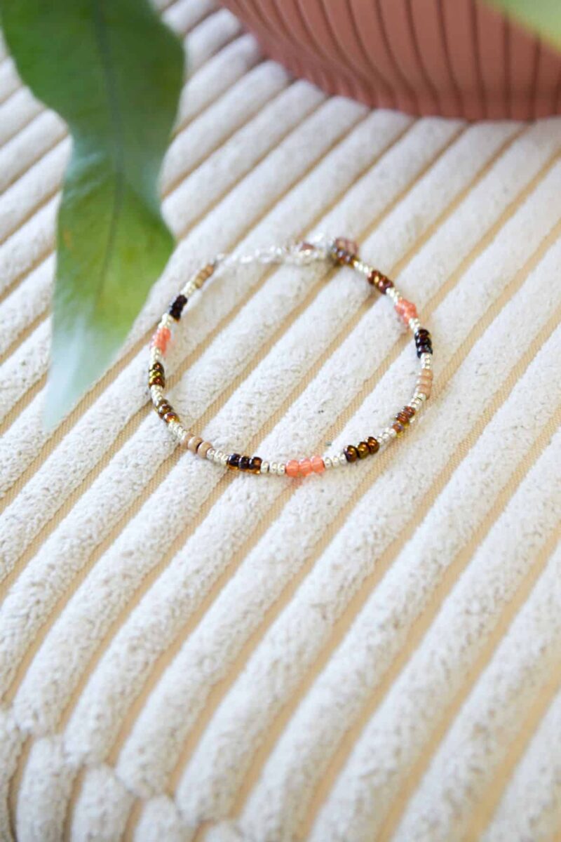 Taupe rainbow bracelet silver