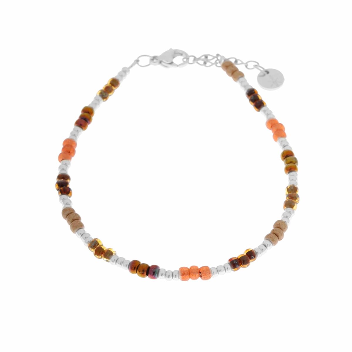 Taupe rainbow bracelet silver