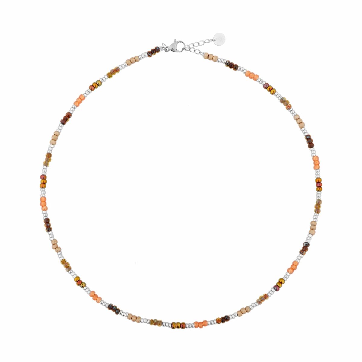 Taupe rainbow choker silver