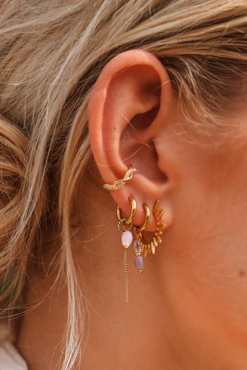 Terra lilac hoop gold
