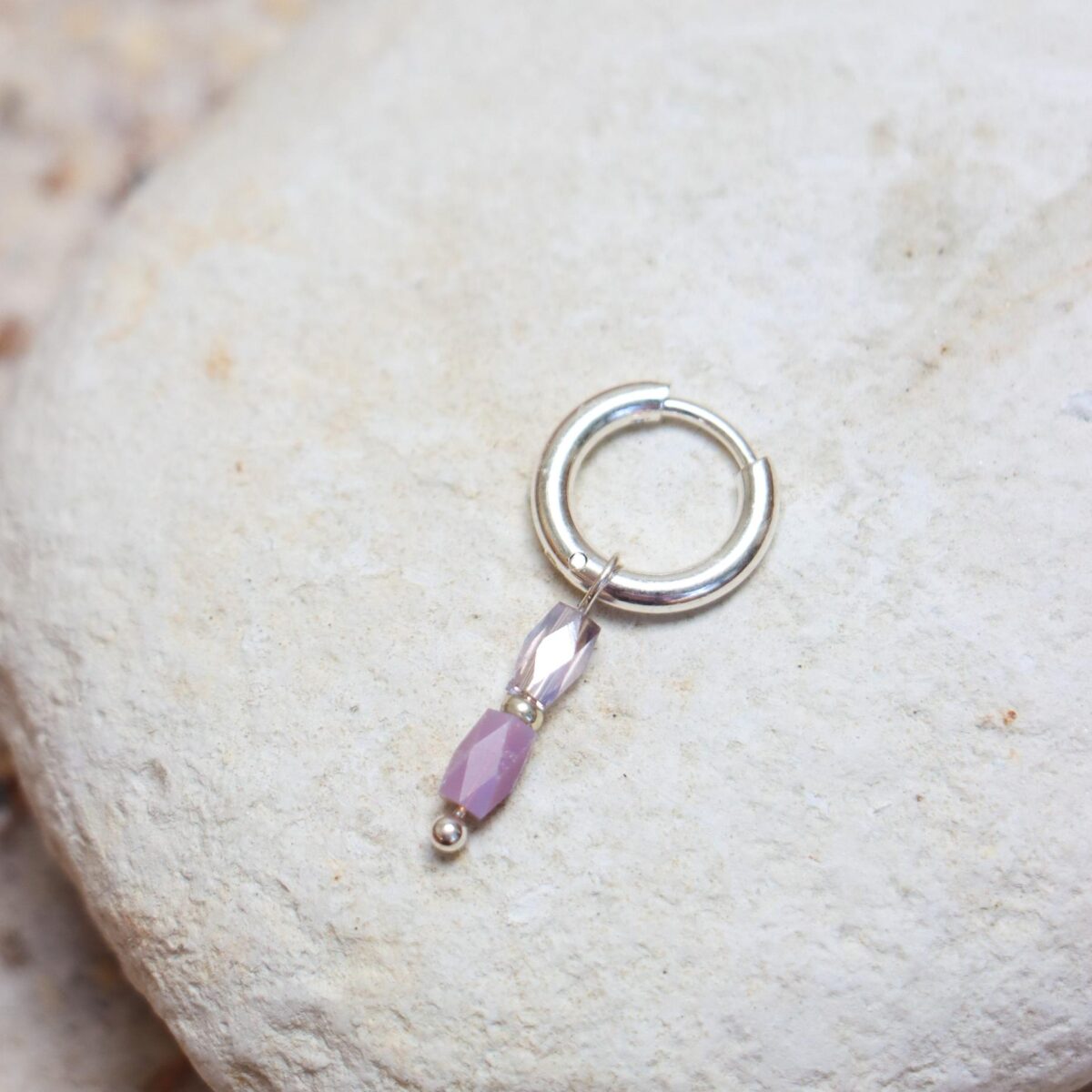Terra lilac hoop silver