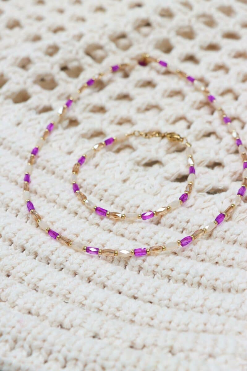 Terra purple necklace gold *