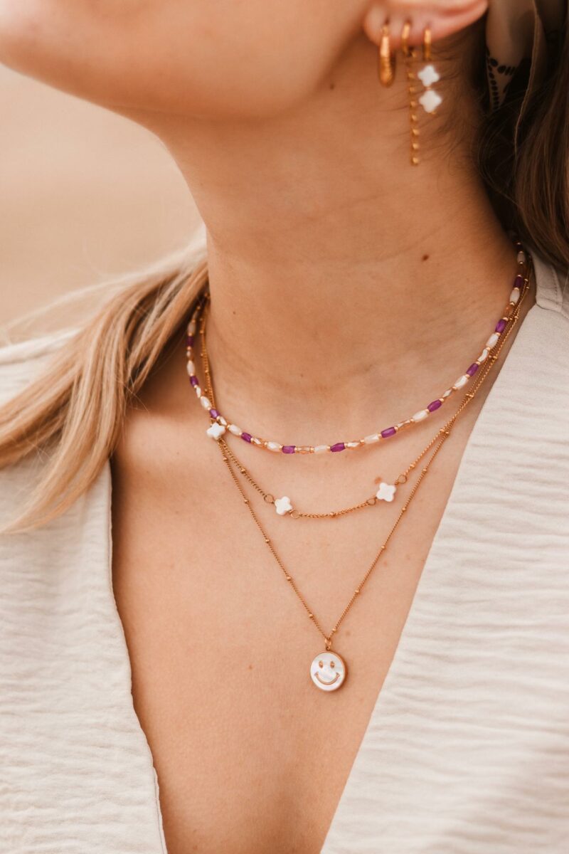 Terra purple necklace gold *
