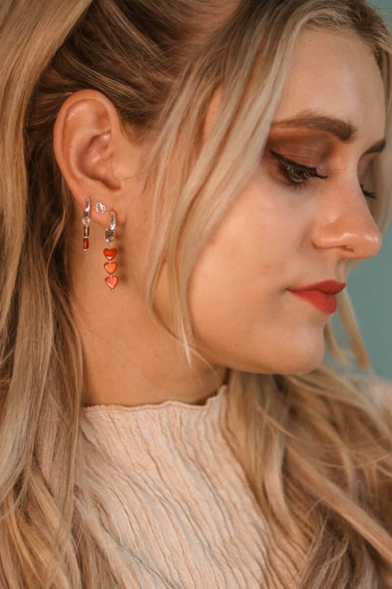 Terra red hoop silver