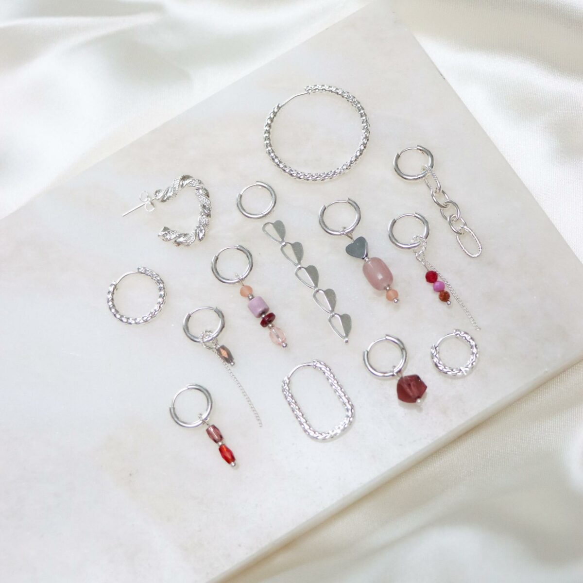 Terra red hoop silver