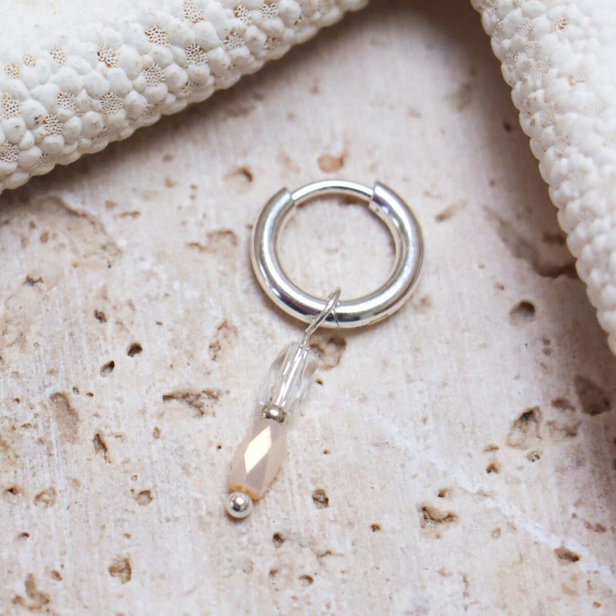 Terra white hoop silver