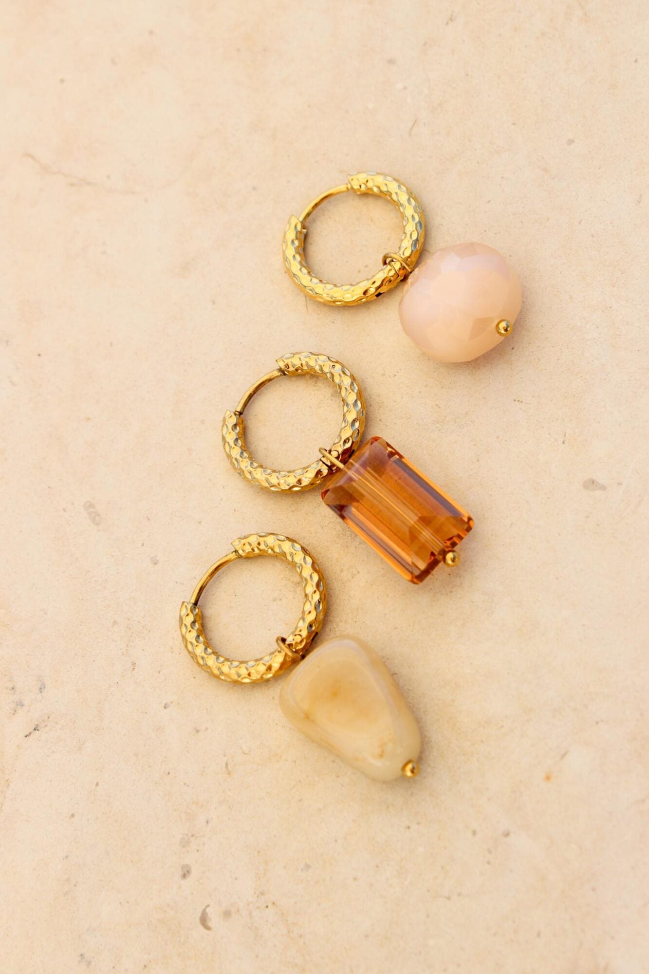Topaz jade hoop gold