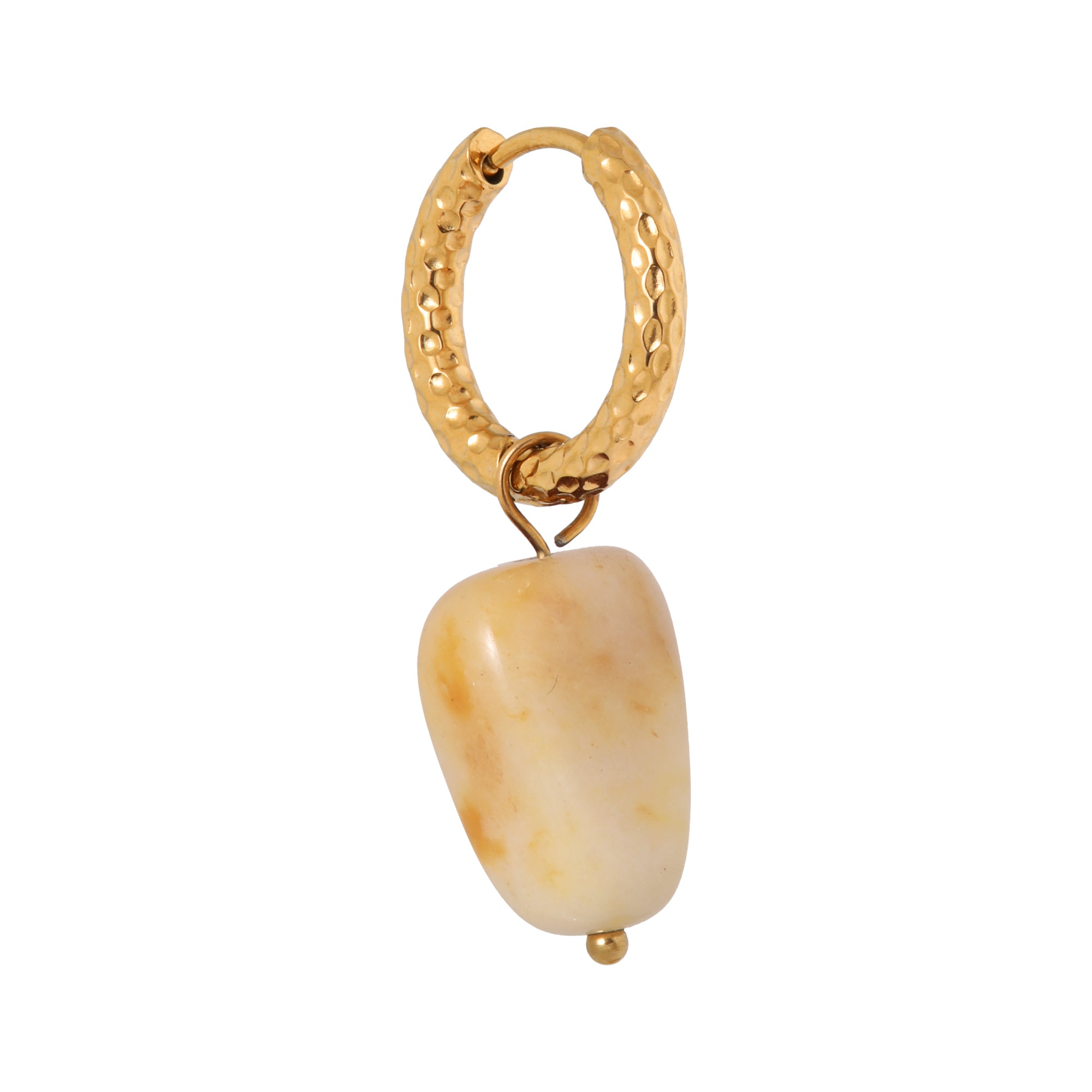 Topaz jade hoop gold