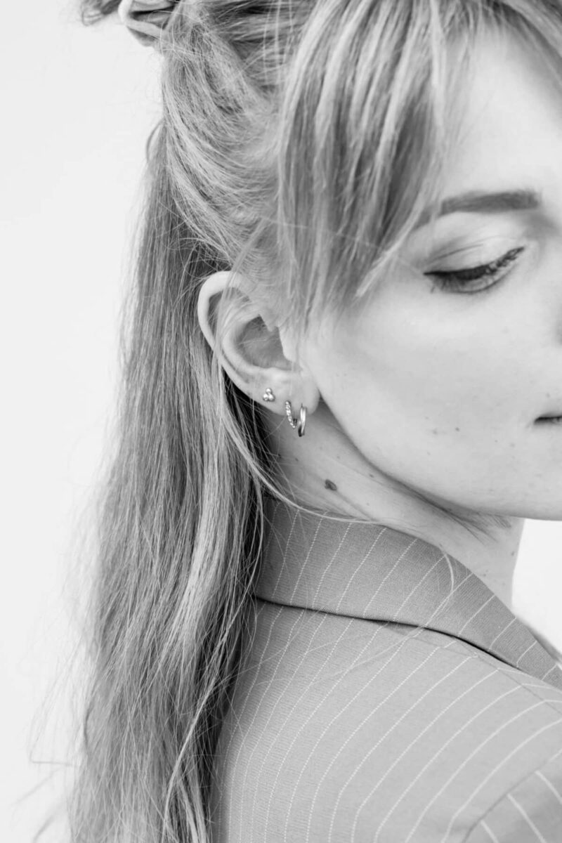 Triangle Dot Earring Silver