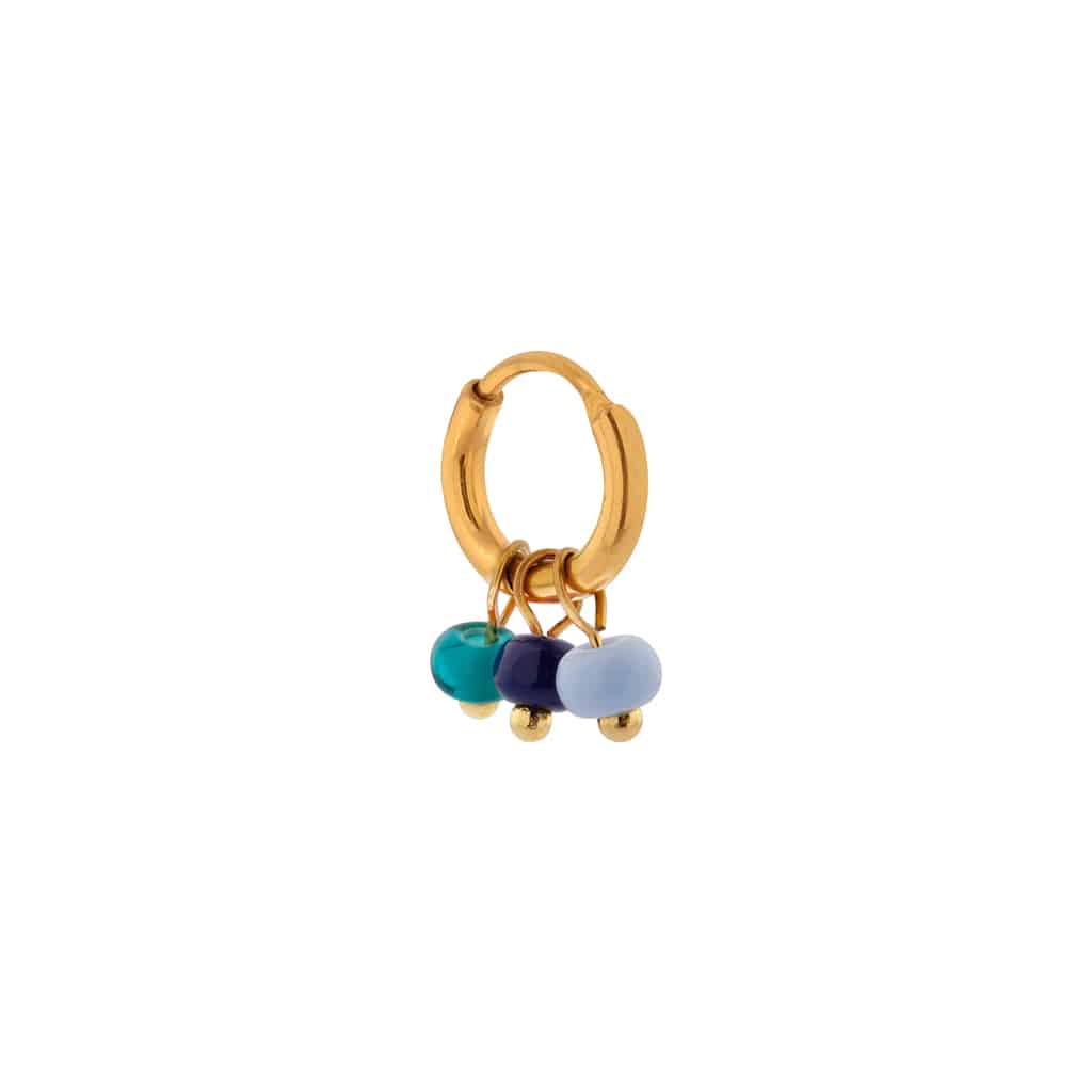 Triple blue hoop gold