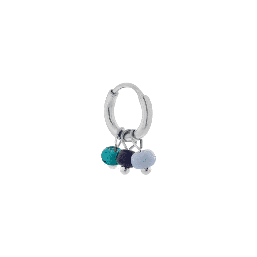 Triple blue hoop silver