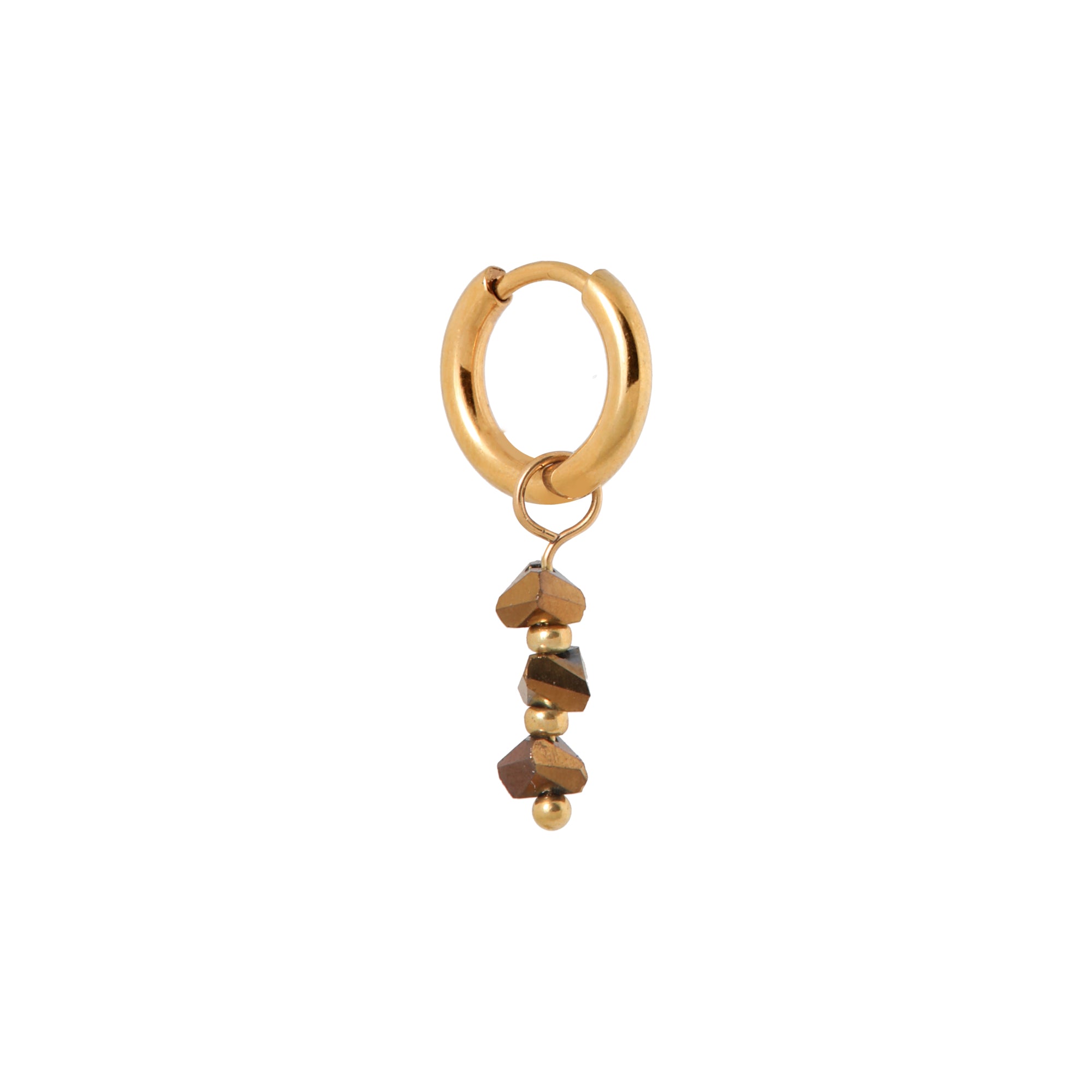 Triple brown hoop gold
