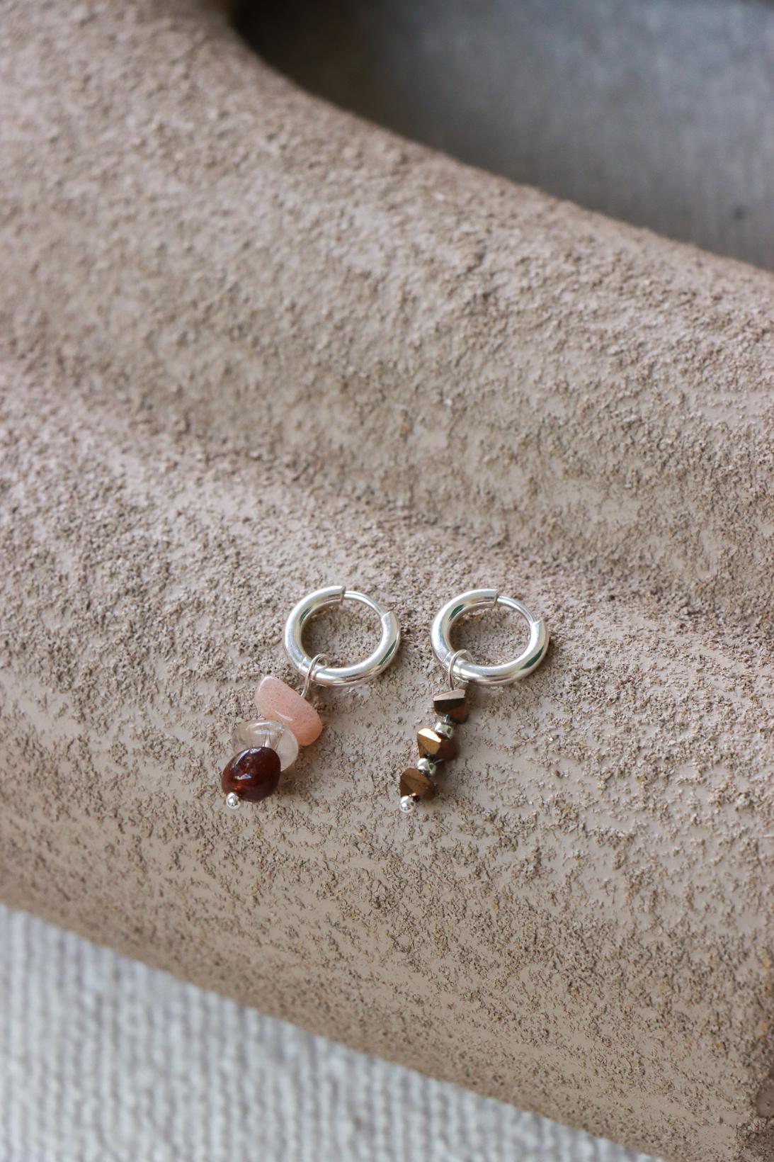 Triple brown hoop silver