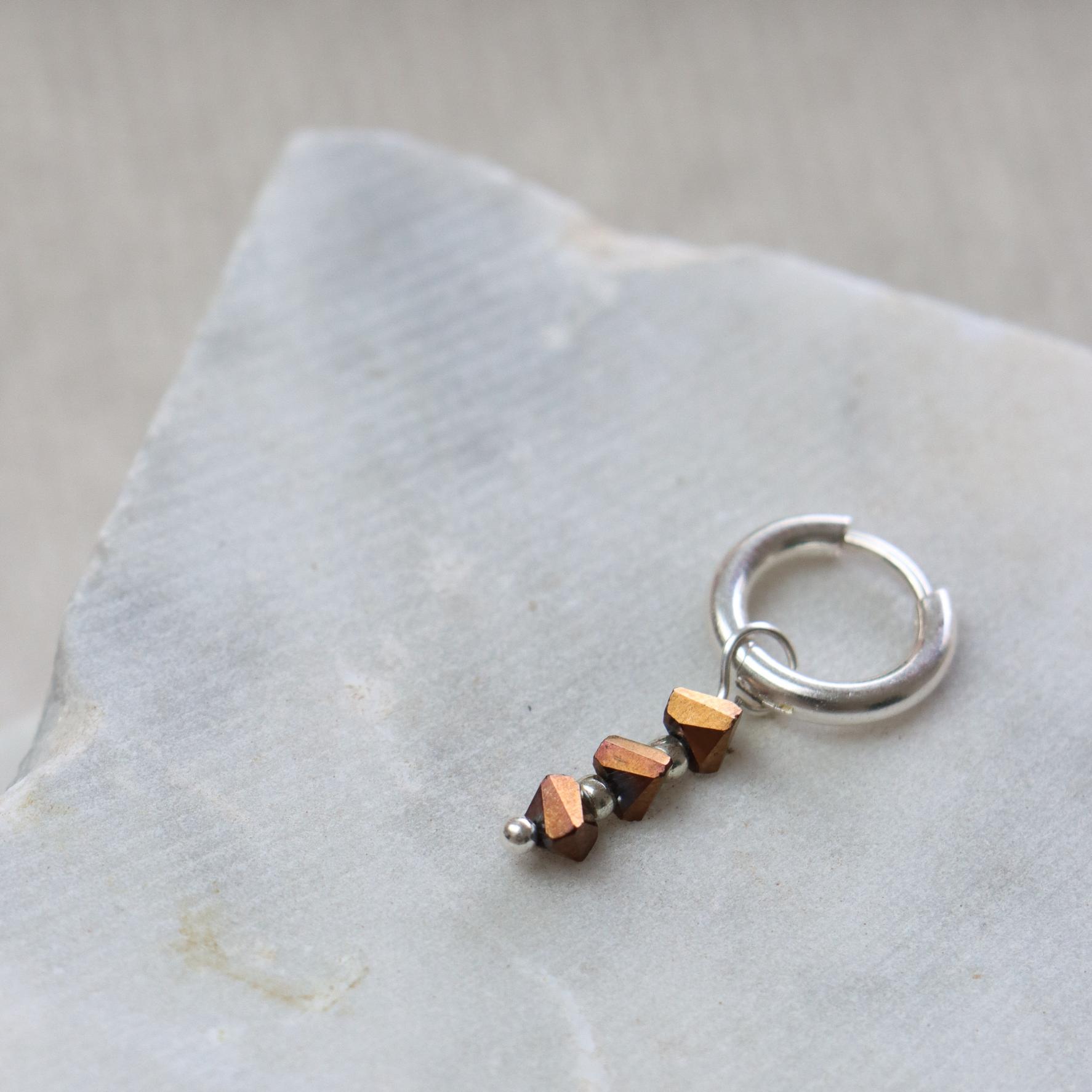 Triple brown hoop silver