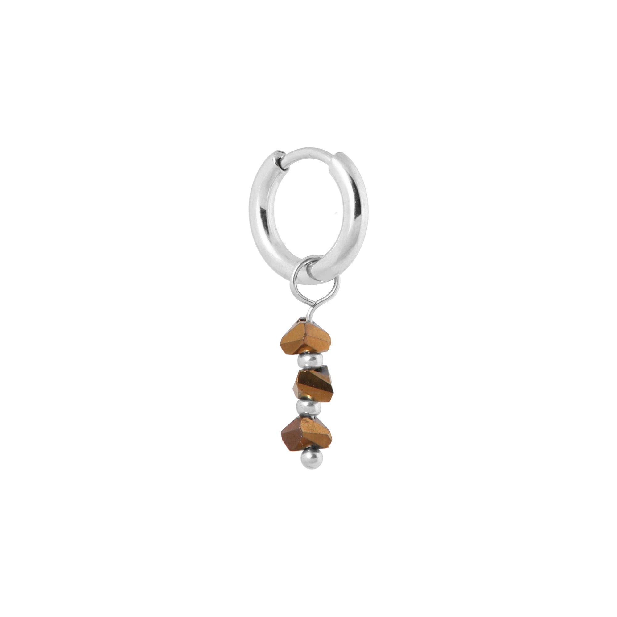 Triple brown hoop silver