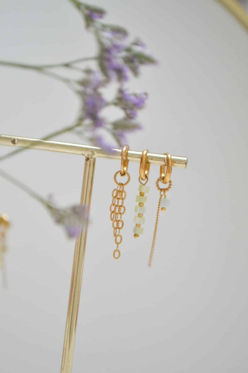 Triple chain hoop gold
