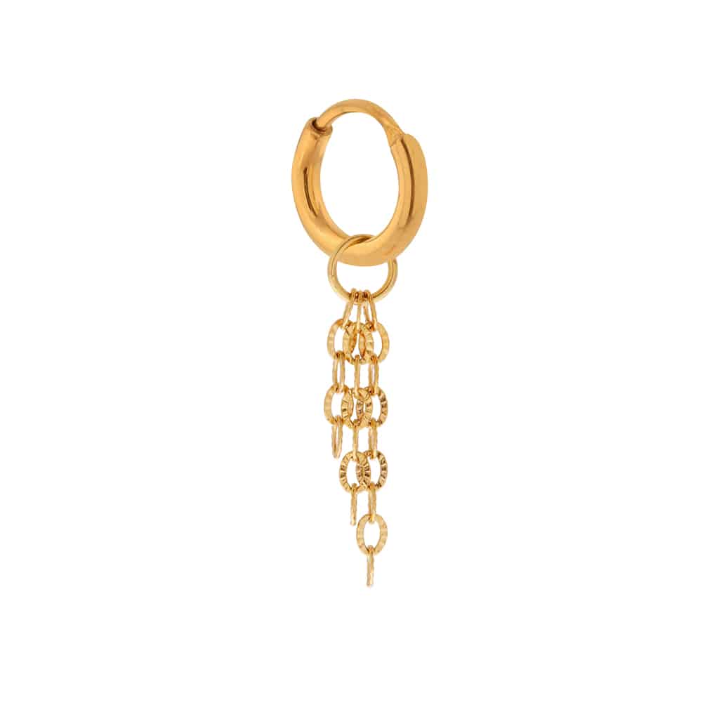 Triple chain hoop gold