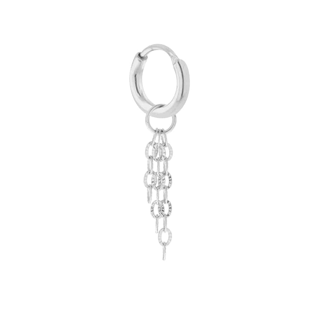 Triple chain hoop silver