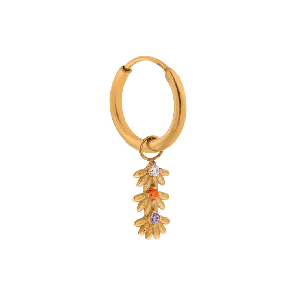 Triple flower color hoop gold