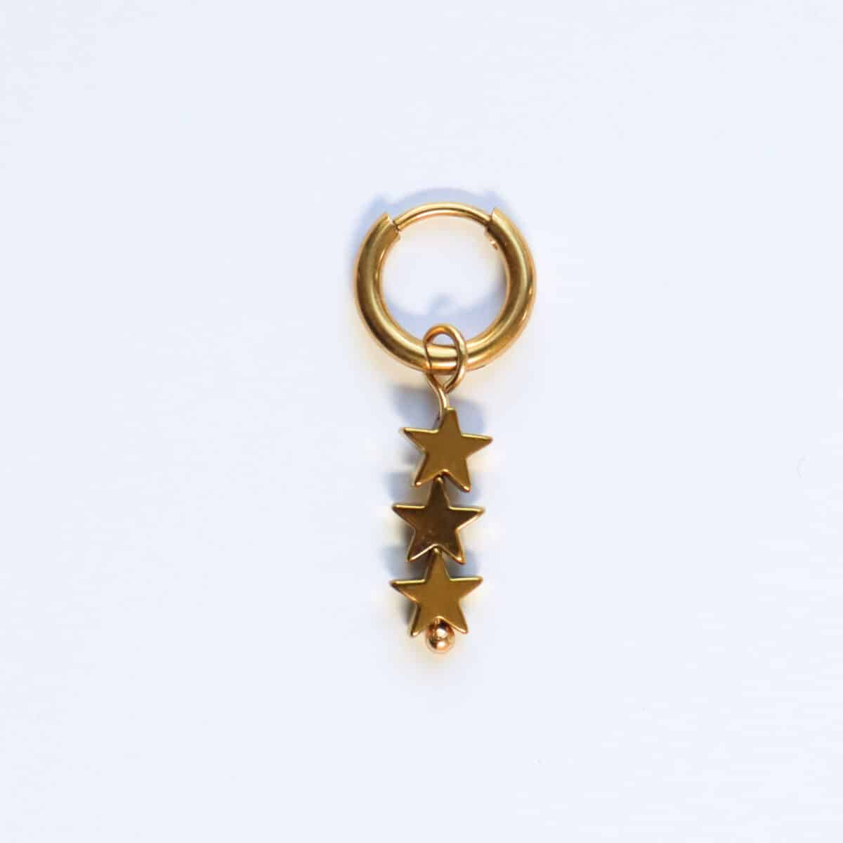 Triple star hoop gold