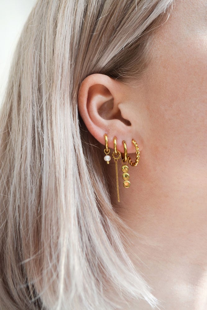 Triple sunny hoop gold