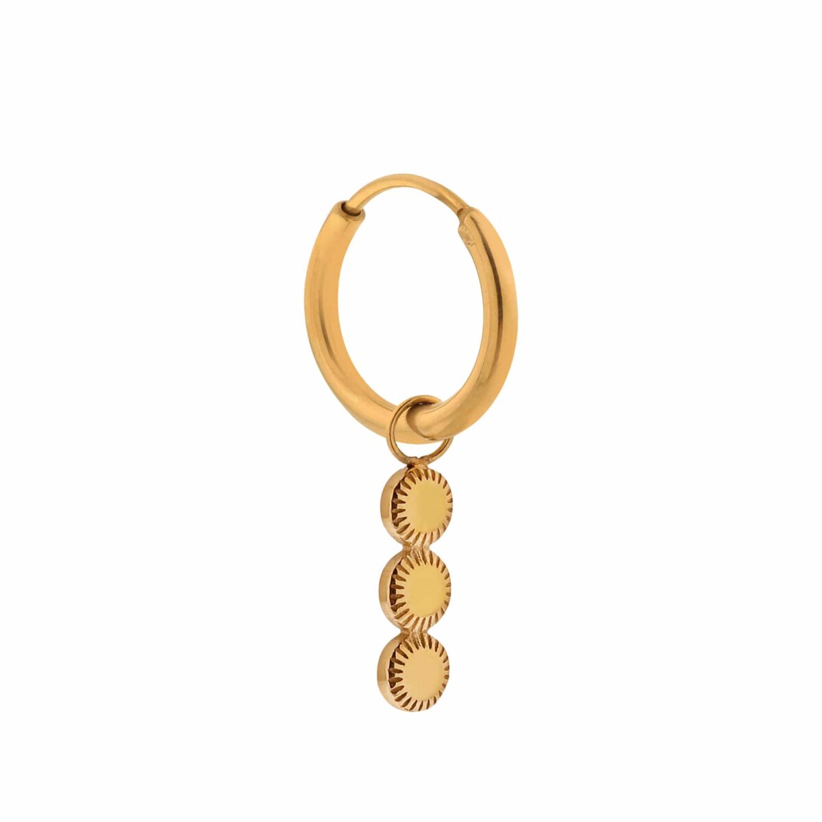 Triple sunny hoop gold