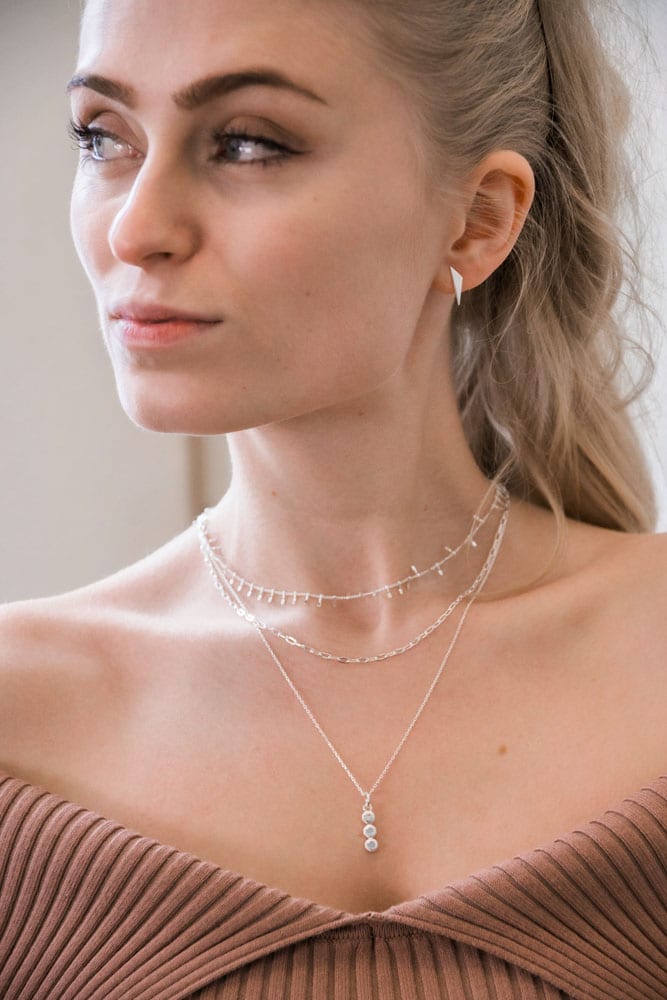 Triple sunny necklace silver