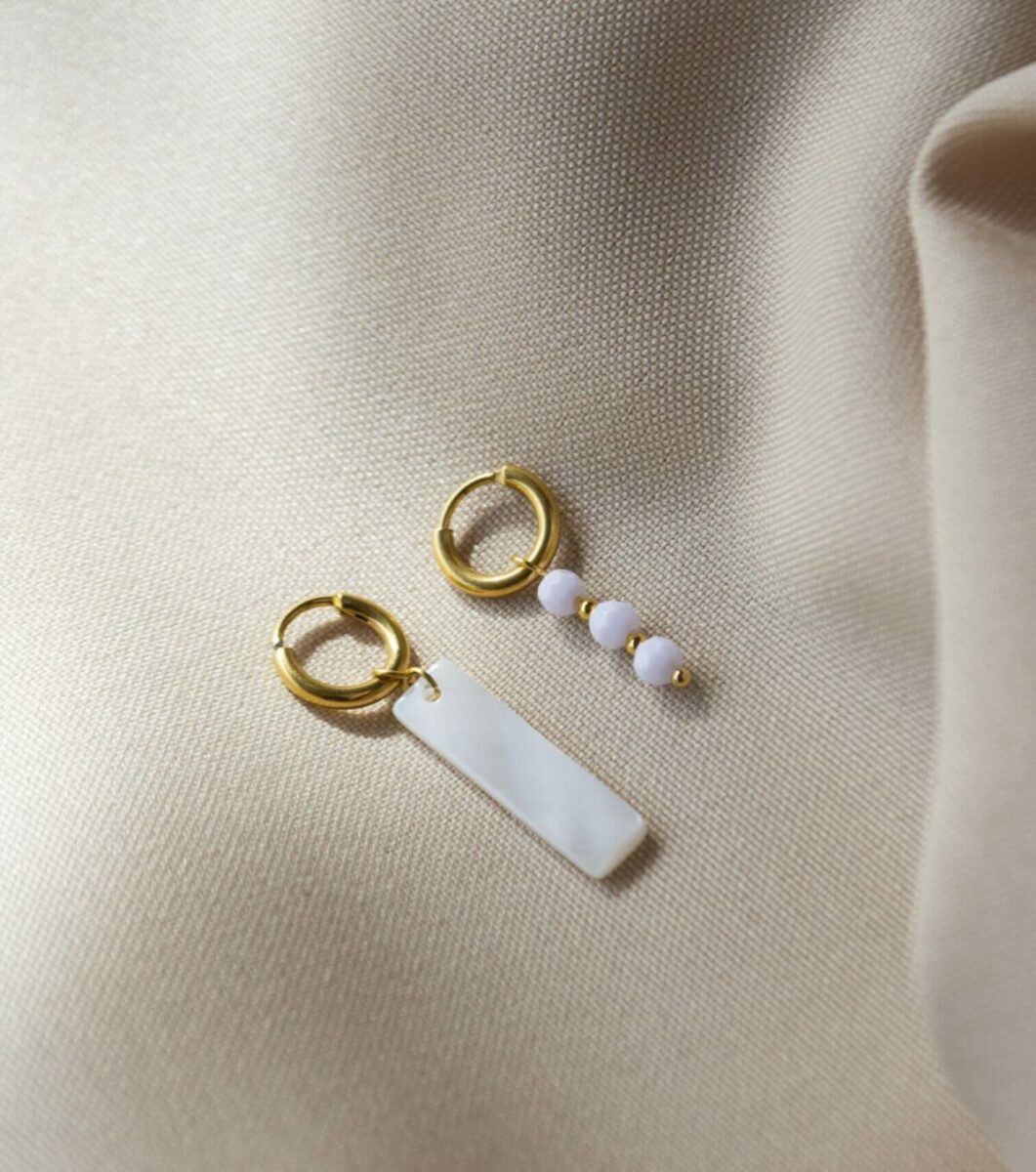 Triple white hoop gold