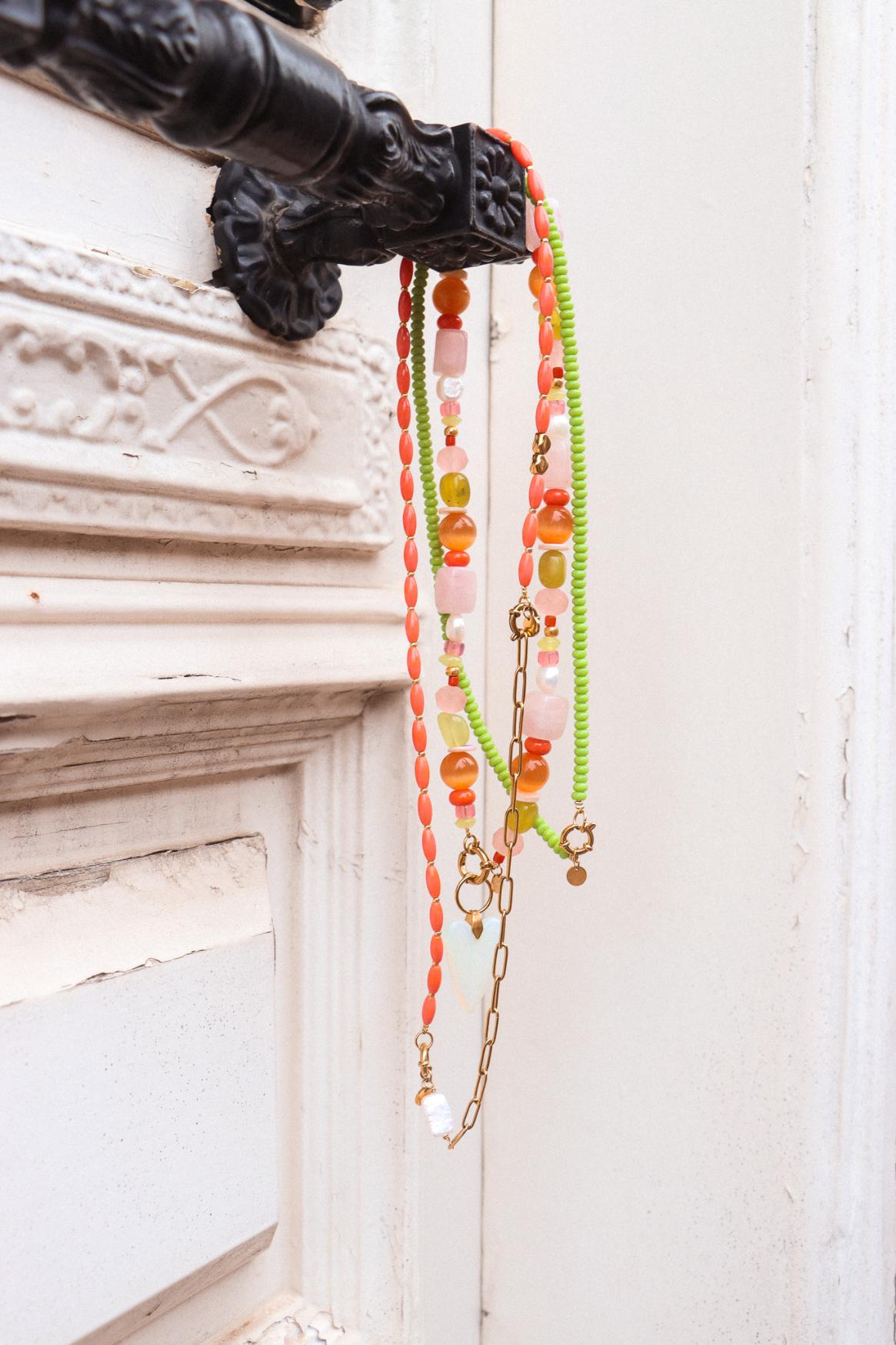 Tropical rush necklace gold