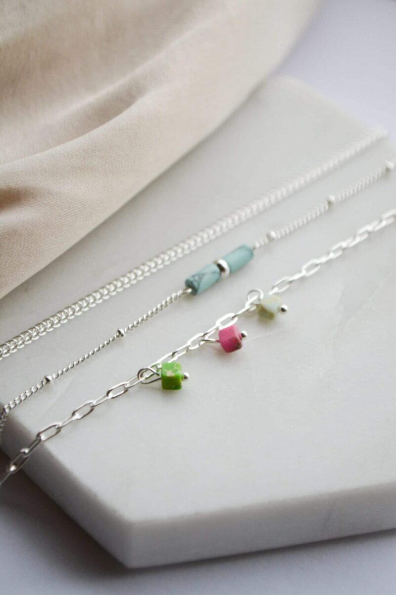 Turquoise tube bracelet silver