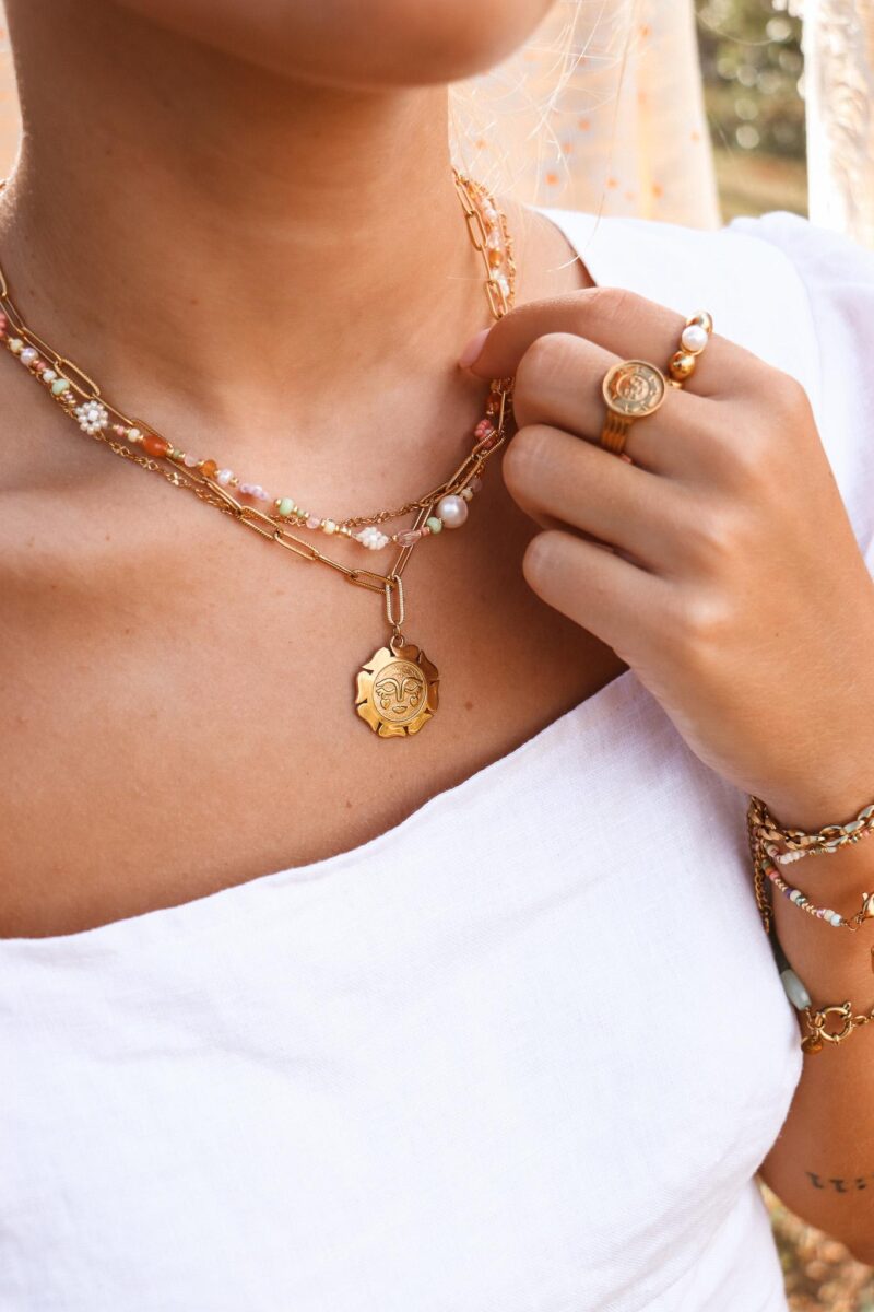 Tutti frutti necklace gold