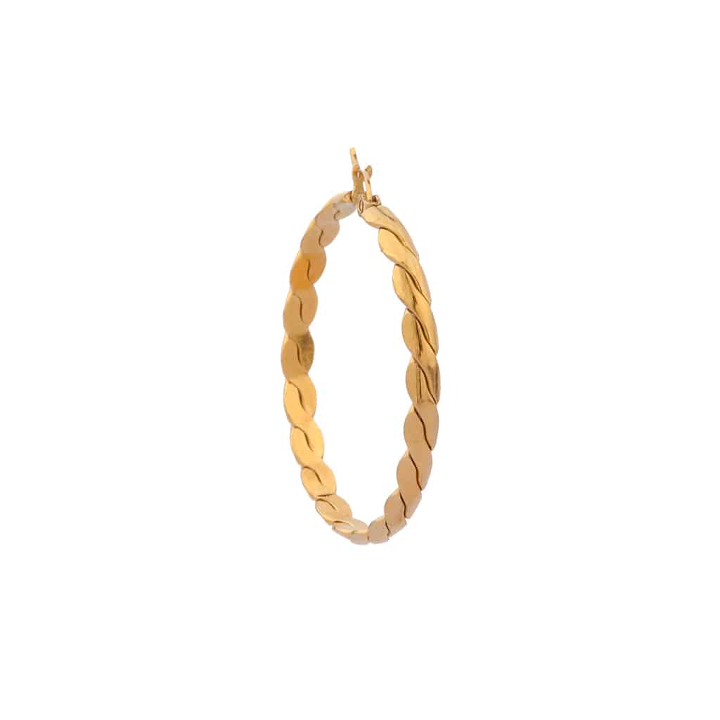 Twisted braid hoop gold