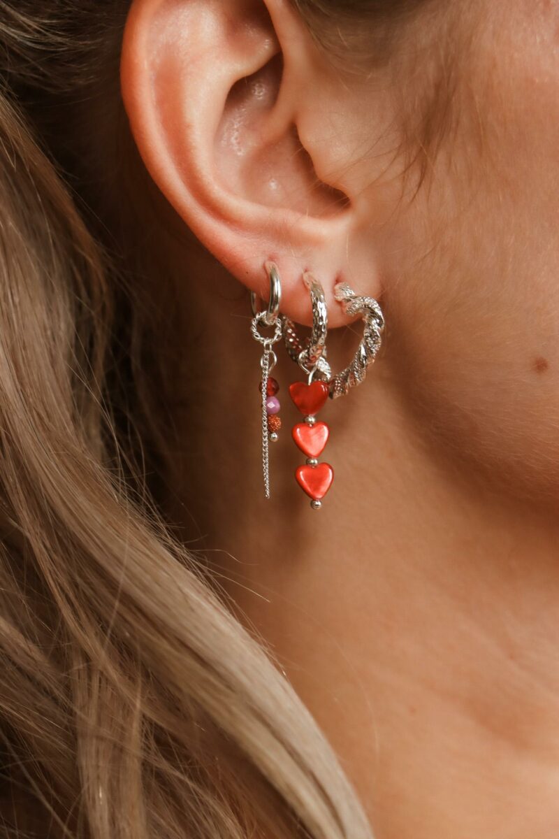 Twisted love hoop silver