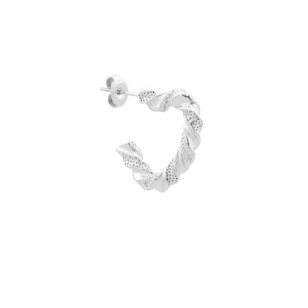 Twisted love hoop silver
