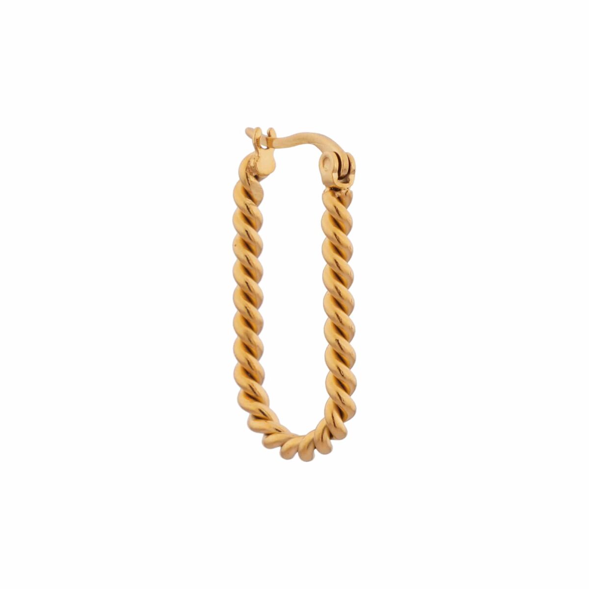 Twisted oval hoop gold